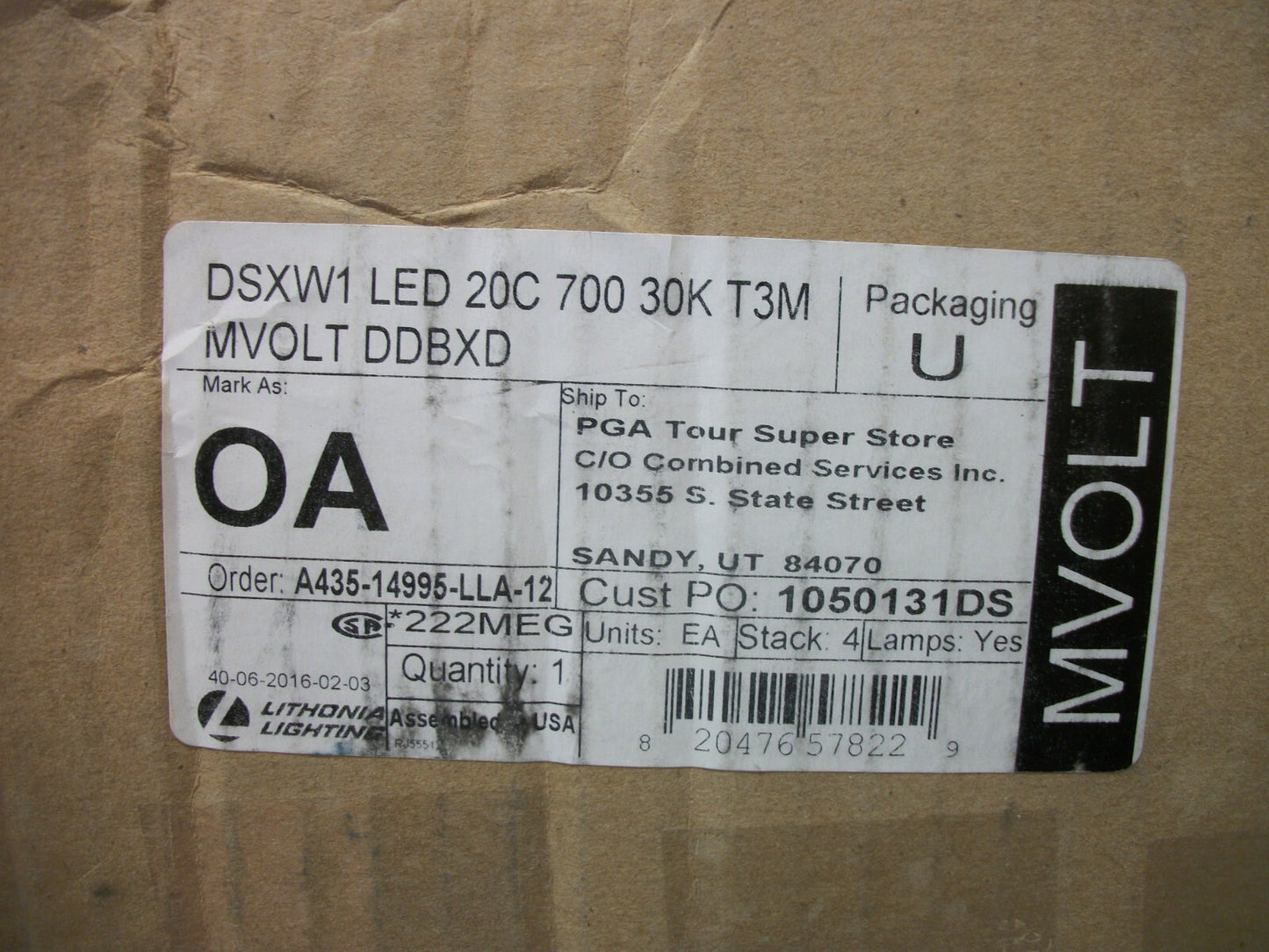 LITHONIA LIGHTING SANDSTONE LED WALL LUMINAIRE DSXW1 LED 20C 700 30K T3M NIB