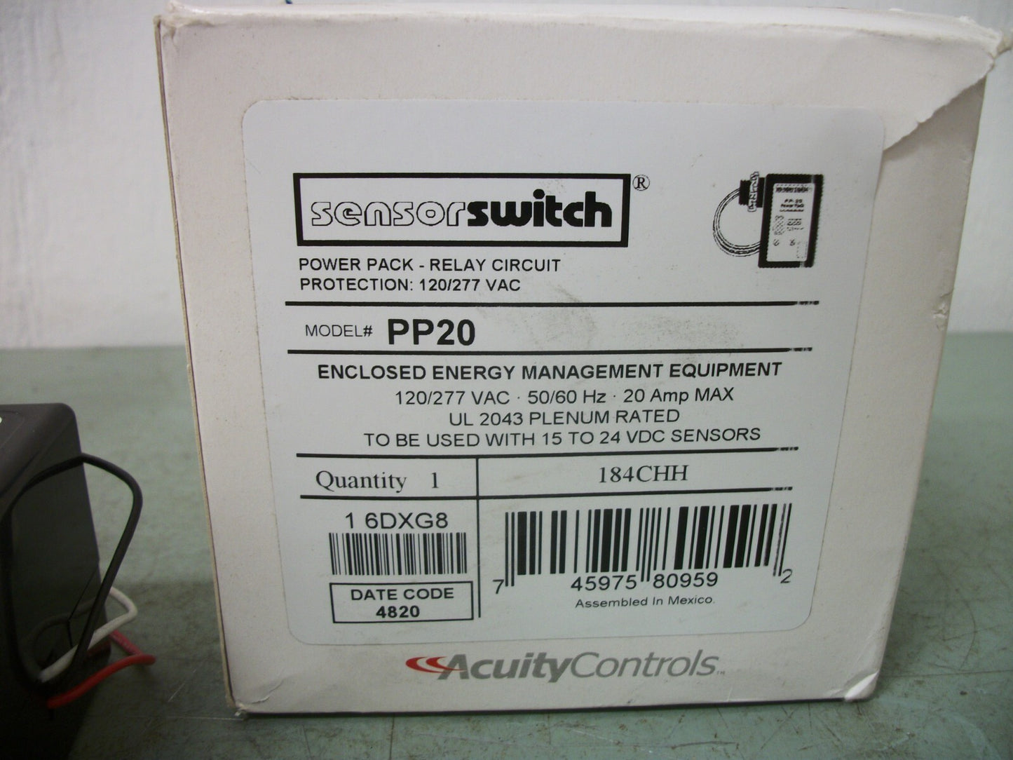 ACUITY SENSOR SWITCH RELAY CIRCUIT PROTECTION POWER PACK PP20 120/277V 20A NIB