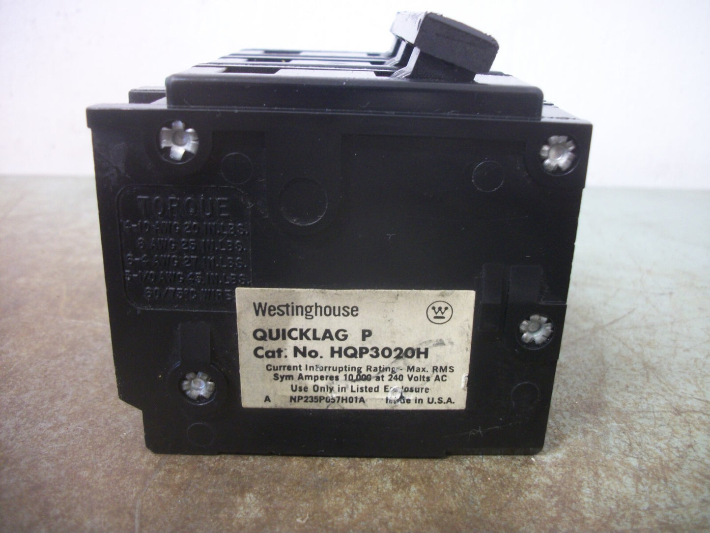 WESTINGHOUSE HQP CIRCUIT BREAKER HQP3020H 20AMP 240VOLT 3POLE