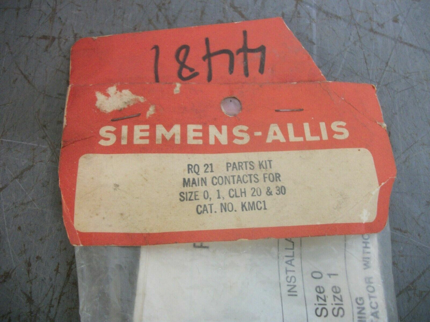 SIEMENS RQ21 MAIN CONTACTS PARTS KIT FOR SIZE 0,1 CLH 20 & 30 KMC1 NEW