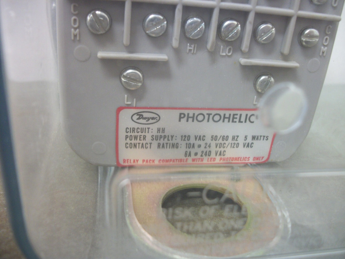 DWYER PHOTOHELIC HH PRESSURE SWITCH GAUGE 0-.25" 120VOLT 5WATT