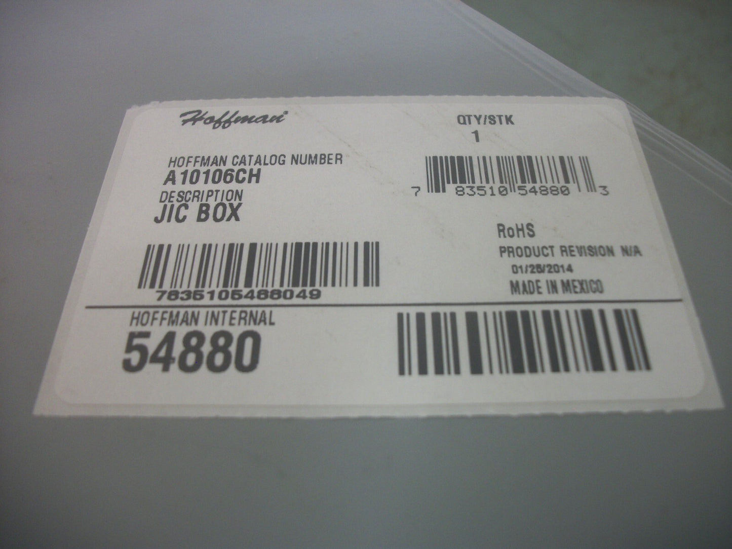 HOFFMAN 10 X 10 X 6 JIC BOX ENCLOSURE TYPE 12,13 A10106CH NEW