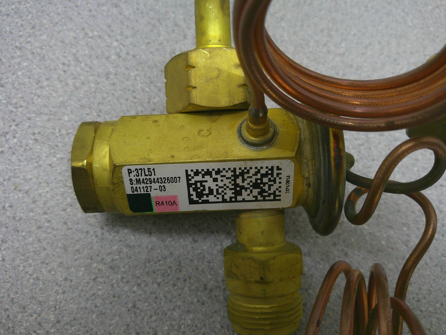 PARKER 041127-03 1/4" THERMOSTATIC EXPANSION VALVE 37L51 NOB