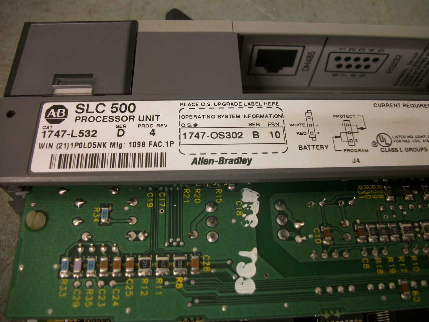 ALLEN-BRADLEY SLC 500 PROCESSOR UNIT 1747-L532 SER D REV 4