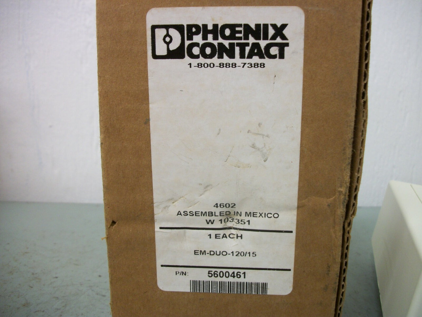 PHOENIX CONTACT DIN MOUNT DUPLEX RECEPTACLE EM-DUO-120/15 NIB