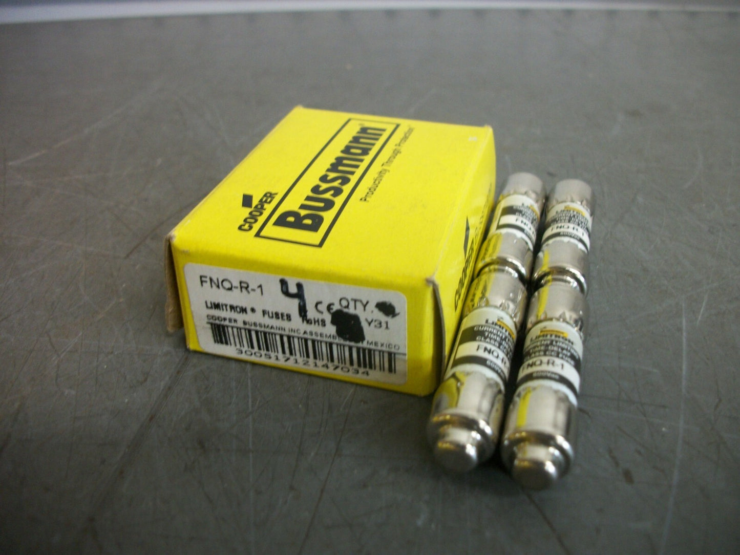 BUSSMANN BOX OF 4 CC LIMITRON FUSES FNQ-R-1 1AMP 600VOLT NIB