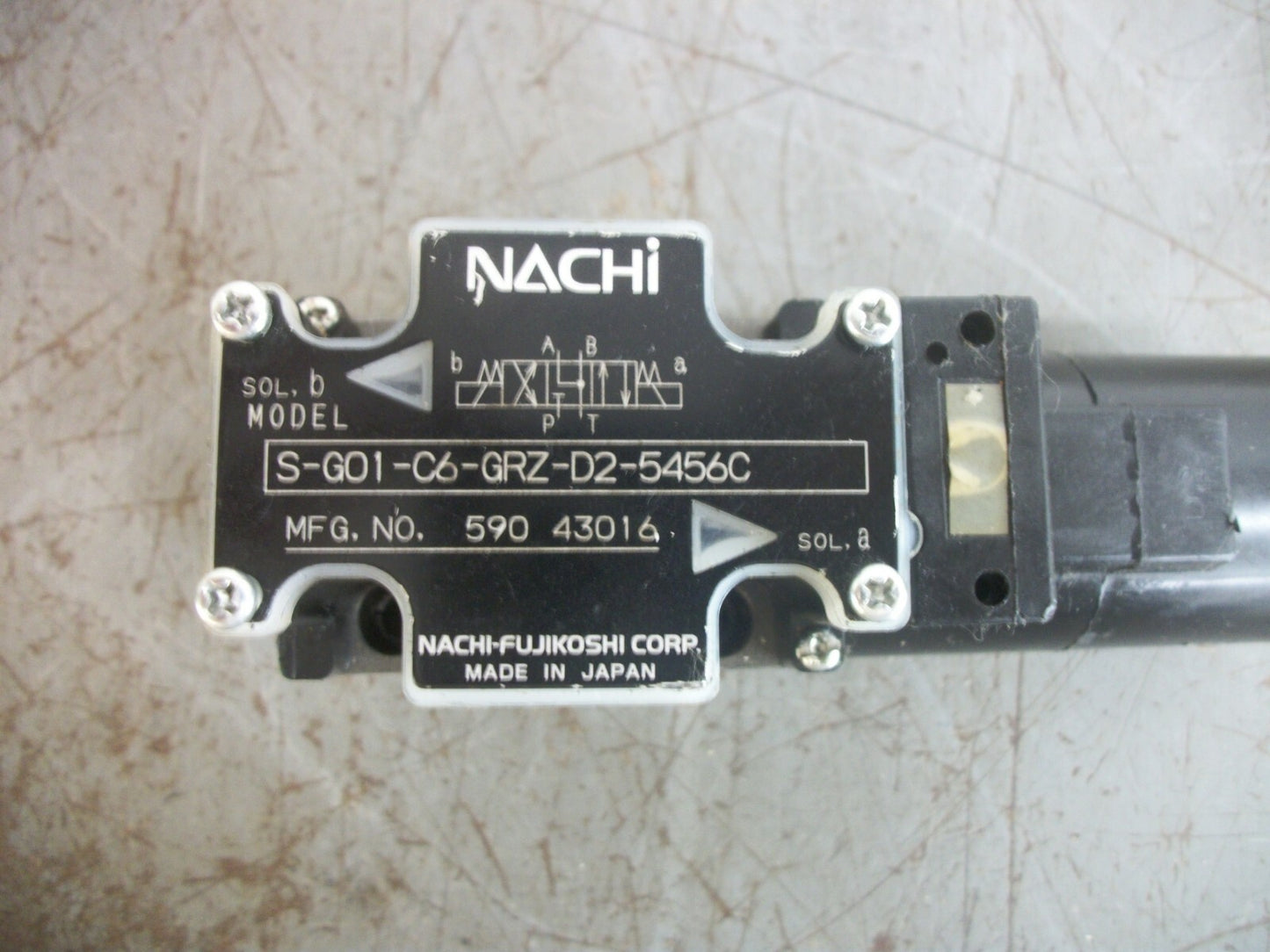 NACHI DIRECTIONAL CONTROL SOLENOID VALVE S-G01-C6-GRZ-D2-5456C