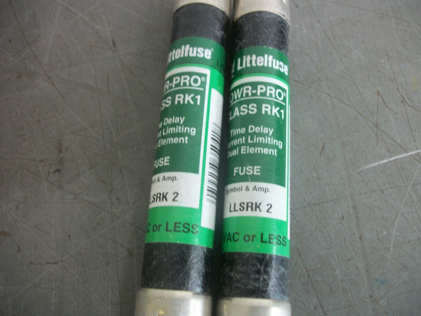 LITTELFUSE LOT OF 2 POWR-GARD FUSES LLSRK2 2AMP 600VOLT NOB