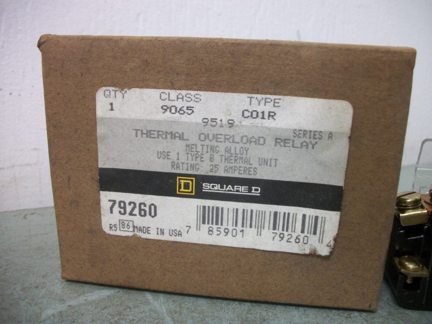 SQUARE D THERMAL OVERLOAD RELAY 9065C01R NIB