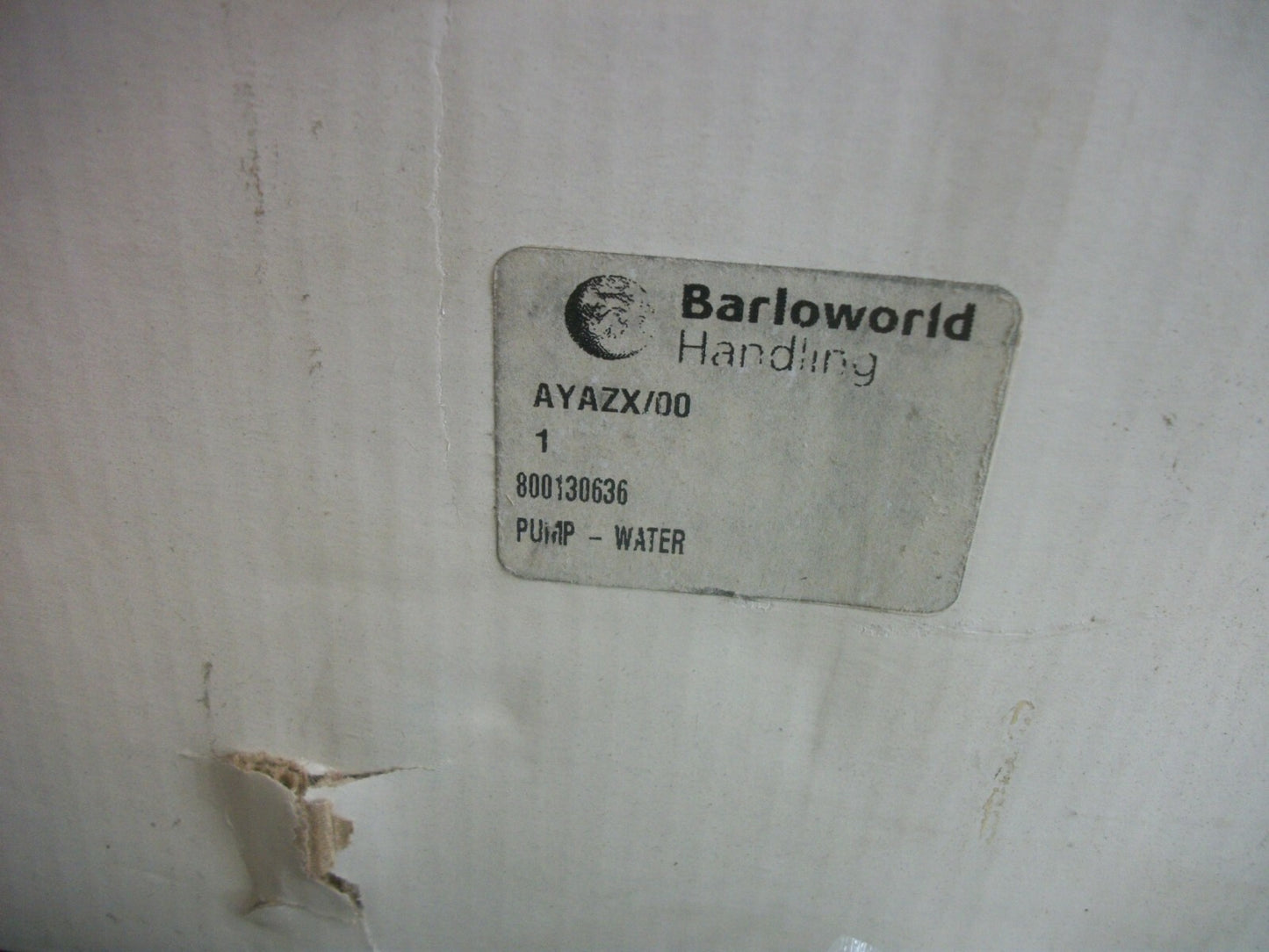 BARLOWORLD HYSTER WATER PUMP 800130636 NIB