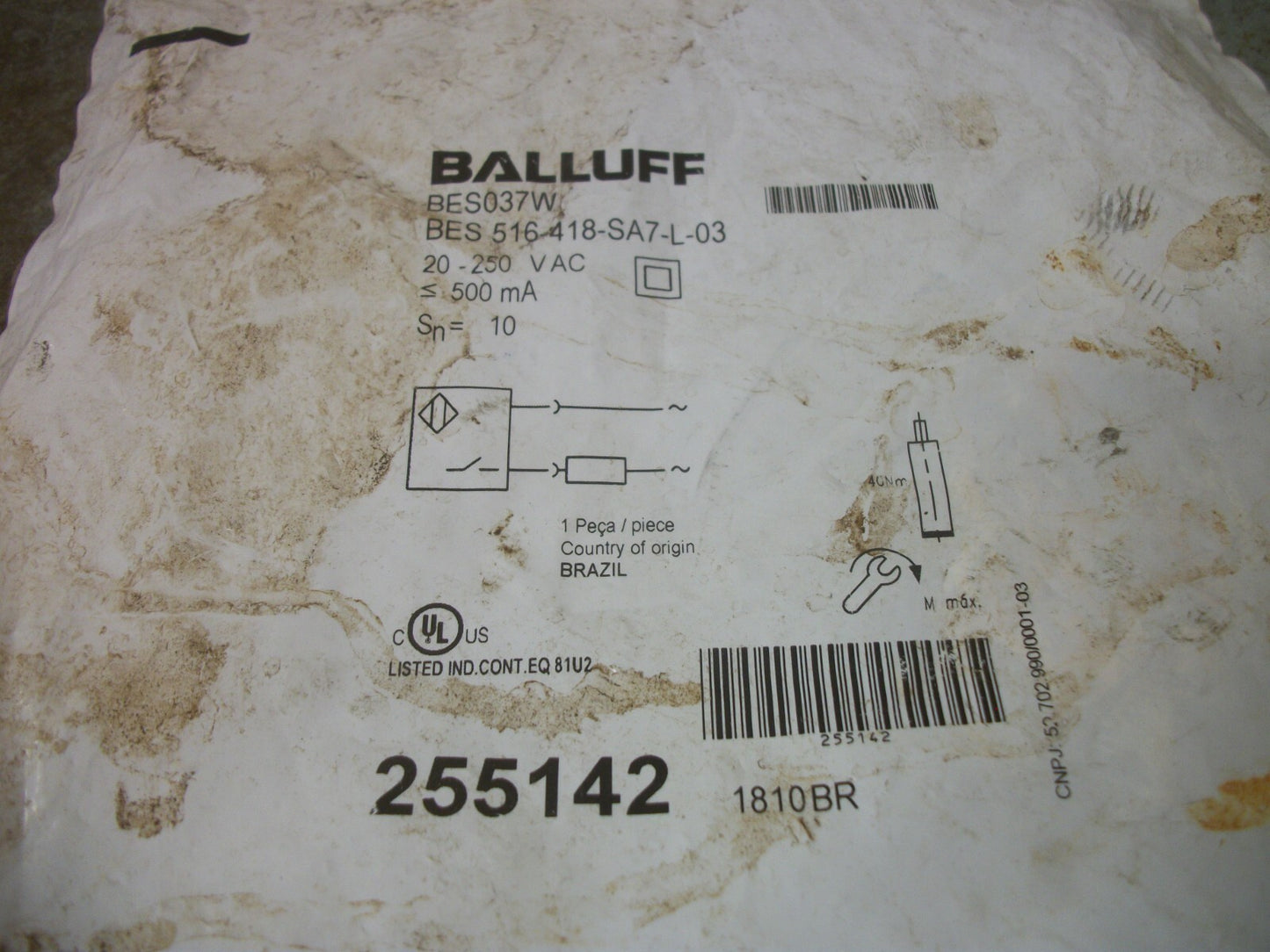 BALLUFF BES037W PROXIMITY SENSOR SWITCH BES 516-418-SA7-L-03 NEW