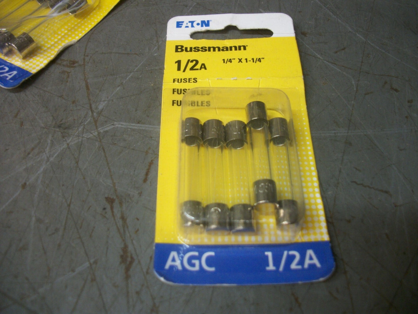 BUSSMANN LOT OF 8 x40 GLASS TUBE FUSES AGC1/2 1/2AMP 250VOLT NEW