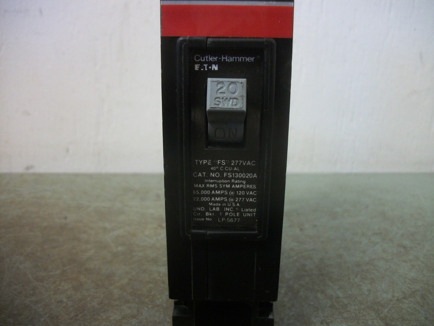 CUTLER-HAMMER FS CIRCUIT BREAKER FS130020A 20AMP 277VOLT 1POLE