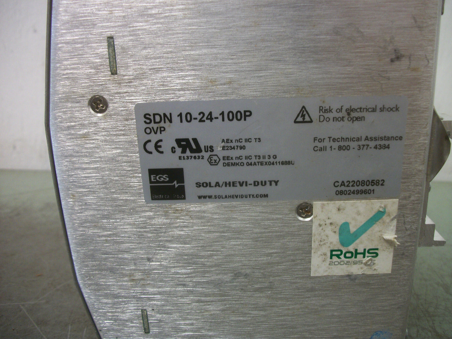 SOLA POWER SUPPLY SDN10-24-100P 24VDC 10AMP