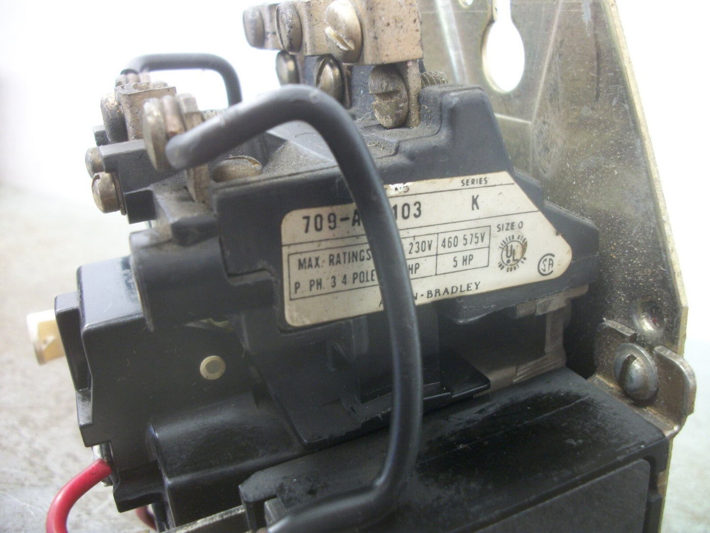 ALLEN-BRADLEY SIZE 0 MOTOR STARTER 709-AOD103 120VCOIL 3PH 600V 5HP