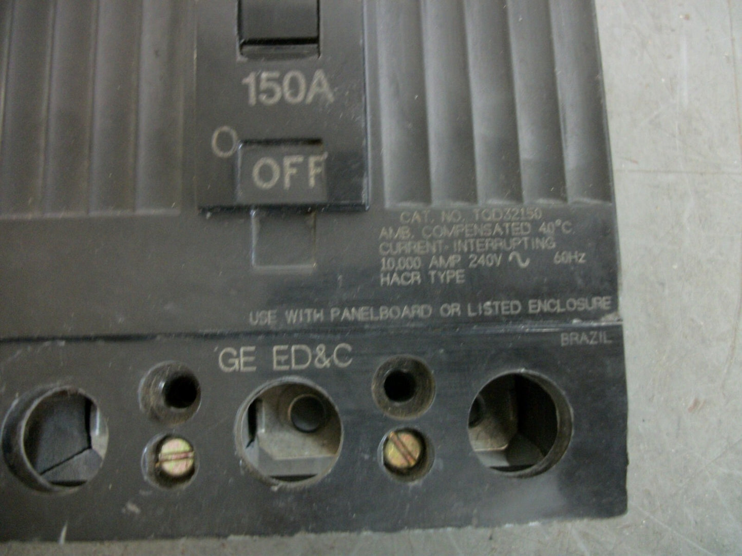 GE TQD CIRCUIT BREAKER TQD32150 150AMP 240VOLT 3POLE