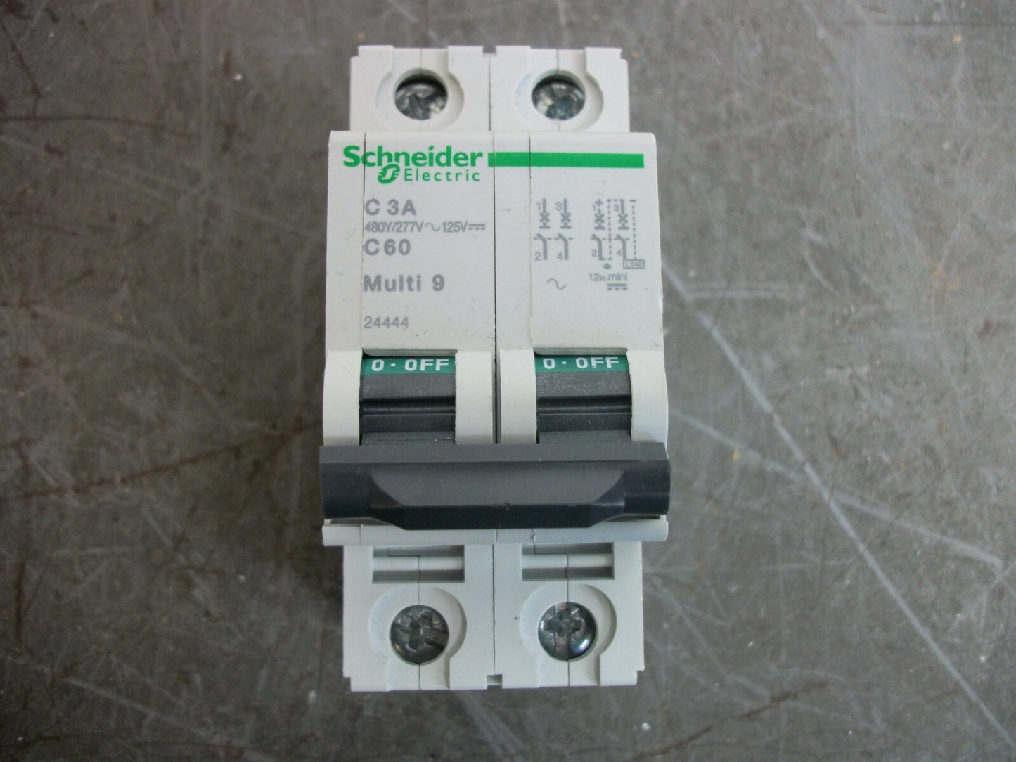 SQUARE D MERLIN GERIN MULTI 9 MINI CIRCUIT BREAKER MG24444 3AMP 480VOLT 2POLE