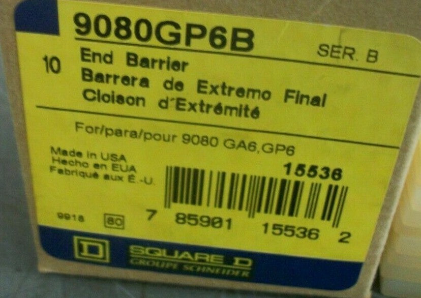 SQUARE D LOT OF 19 END BARRIERS 9080GP6B NOB