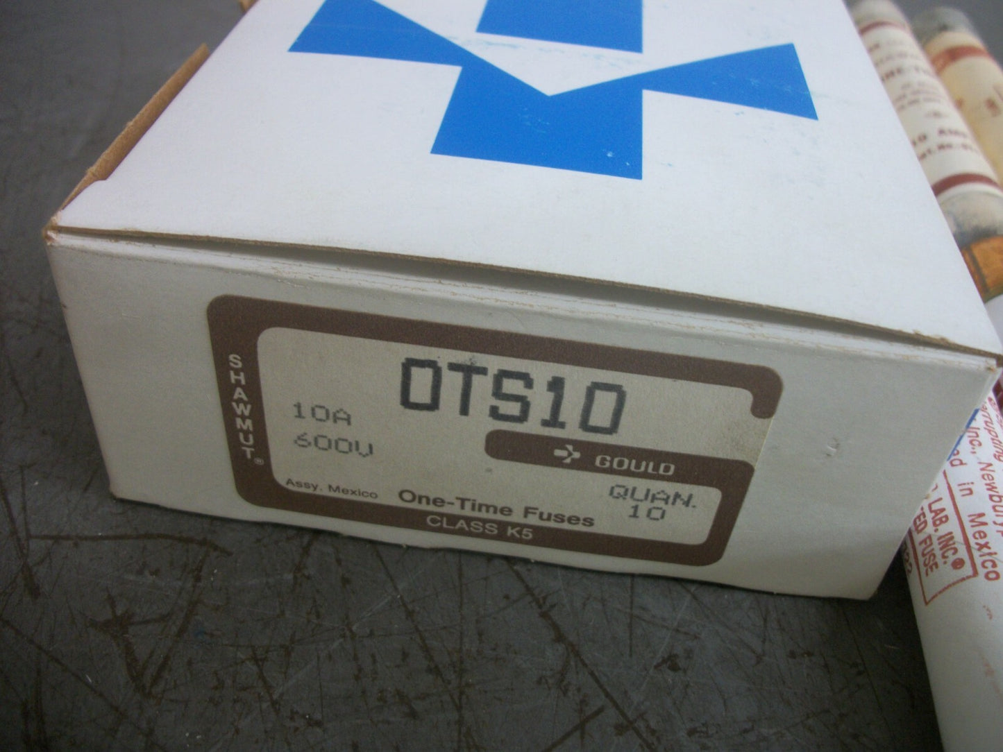 GOULD SHAWMUT BOX OF 7 ONE-TIME FUSES OTS10 10AMP 600VOLT NIB