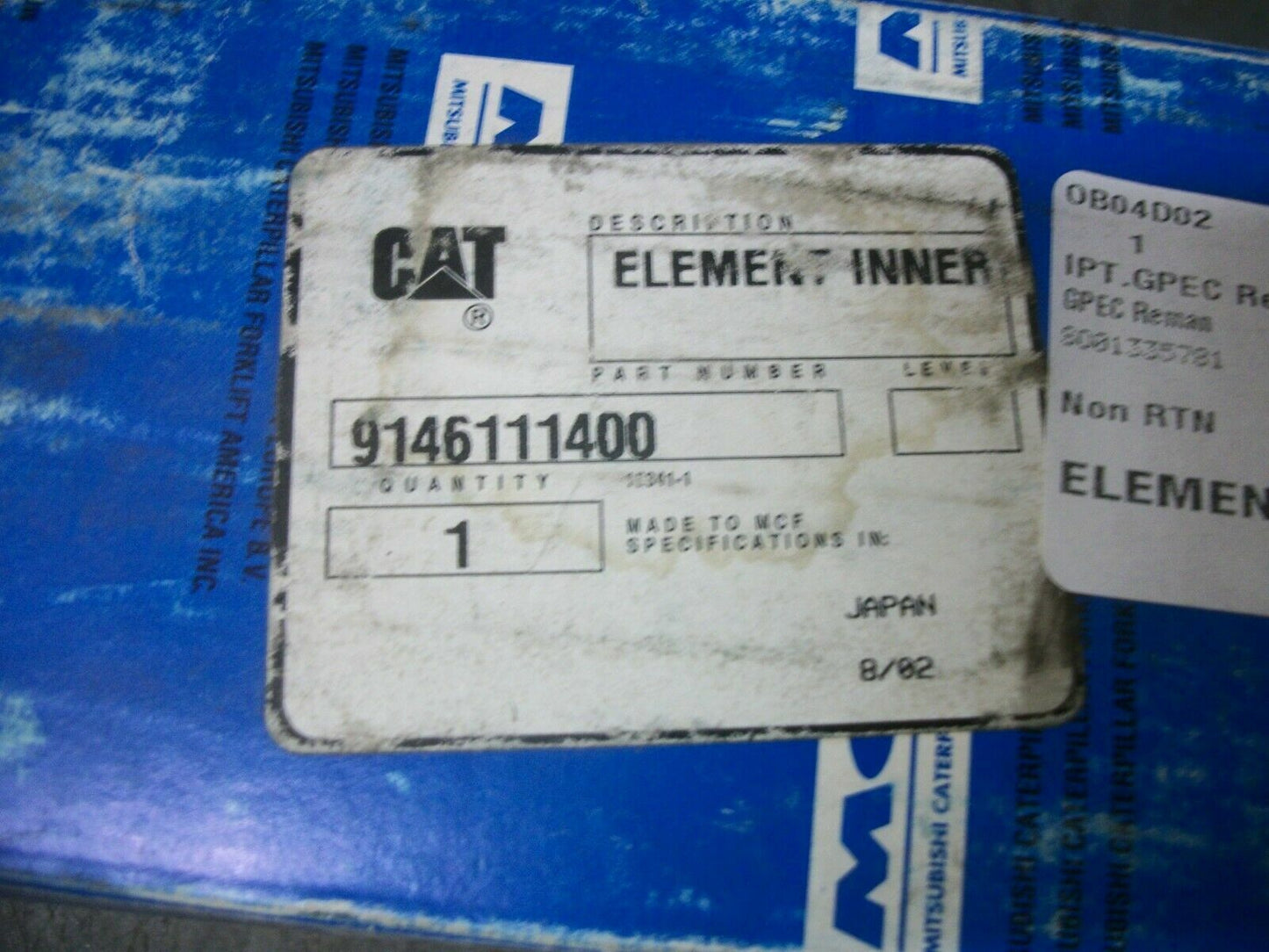CAT PREMIUM INNER ELEMENT AIR FILTER 9146111400 NIB