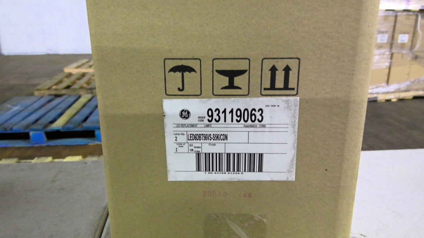 GE 93119063 BOX OF 2 LED BULBS LED6DBT56VS-S5K/CDN NIB