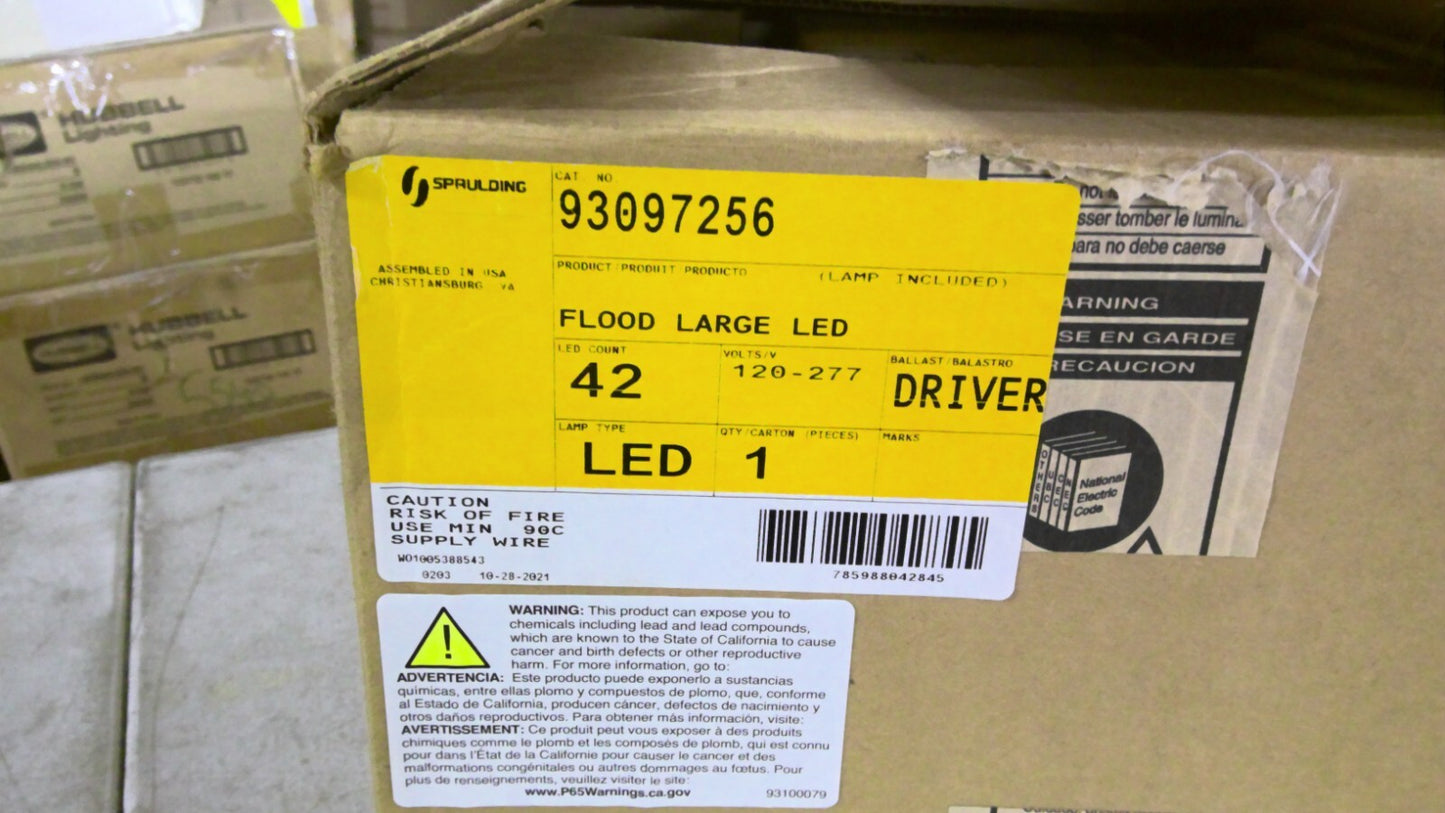 SPAULDING LARGE LED FLOOD LIGHT 93097256 120/277VOLT NIB
