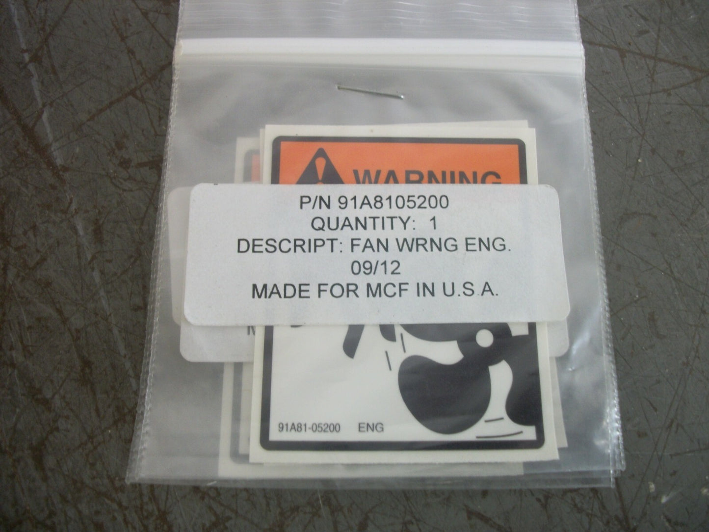 CAT LOT OF 3 FAN WARNING DECALS 91A8105200 NEW