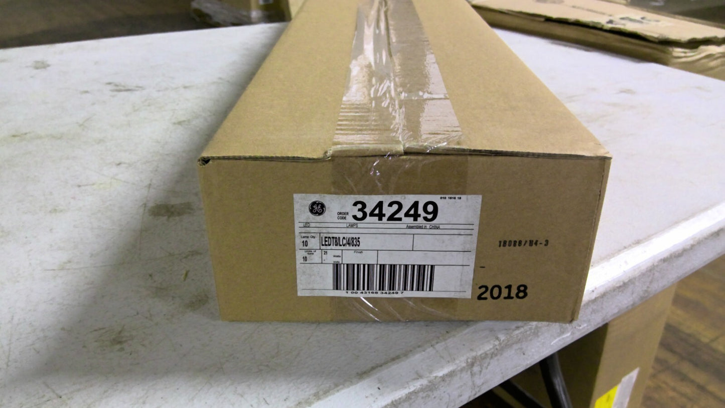 GE 34249 BOX OF 10 LED T8 TUBE BULBS LEDT8/LC/4/835 NIB