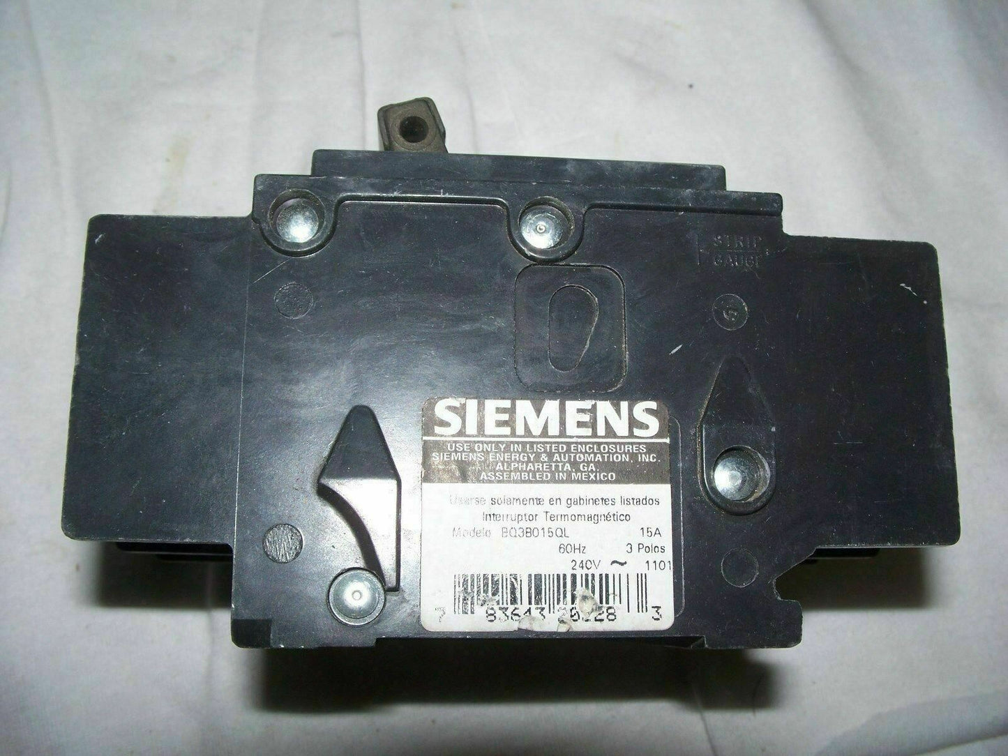 SIEMENS BQ CIRCUIT BREAKER BQ3B015QL 15AMP 240VOLT 3POLE