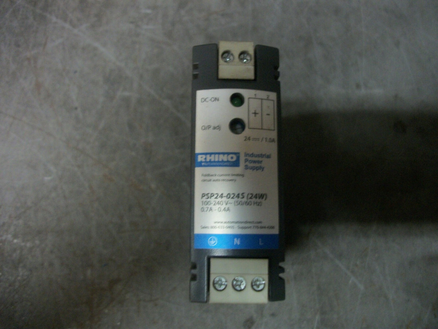 RHINO DIN RAIL POWER SUPPLY PSP24-024S 24WATT 24VDC 1AMP