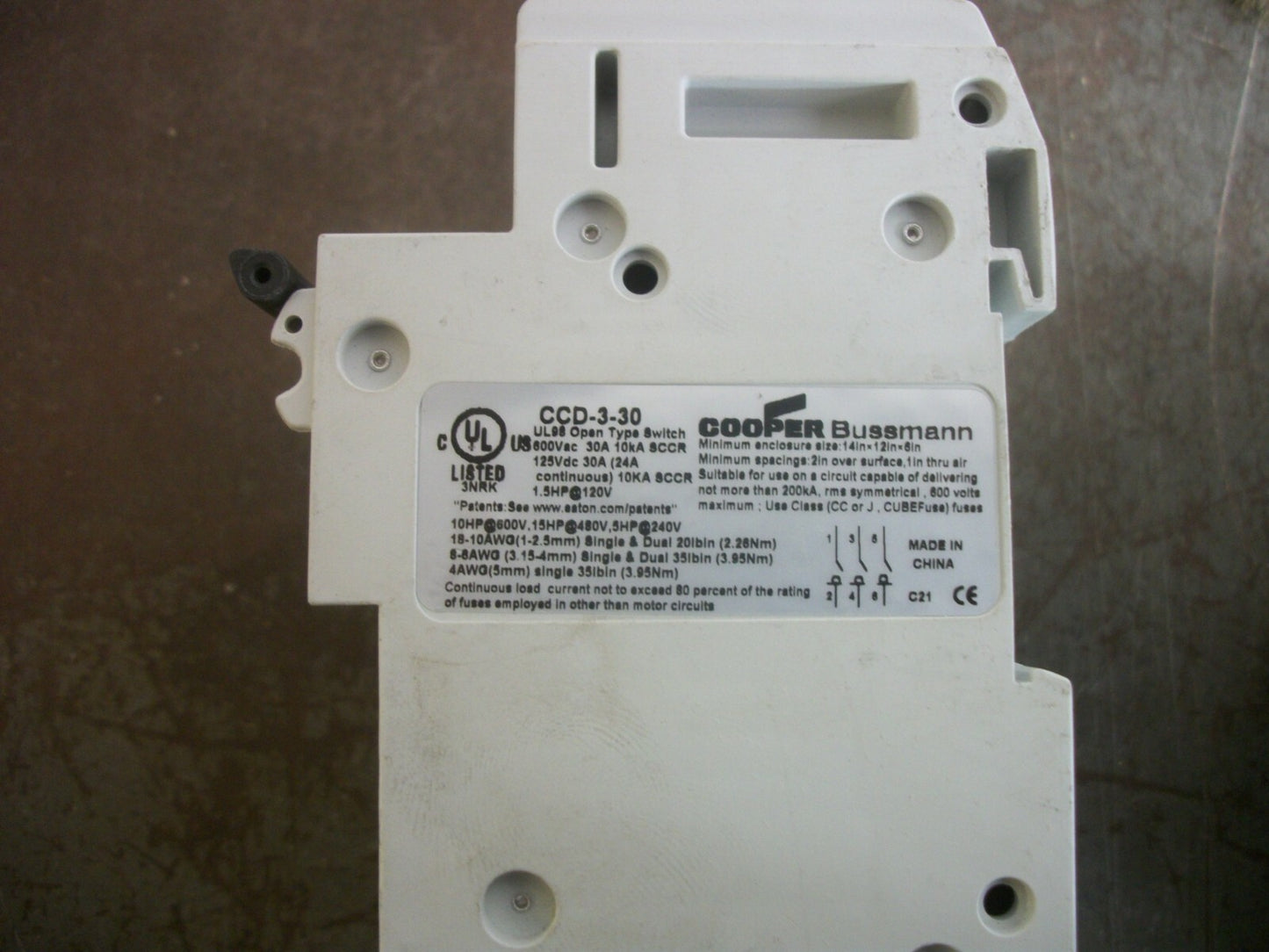 BUSSMANN LOT OF 2 CIRCUIT BREAKERS CCD-3-30 30AMP 600VOLT 3POLE NOB