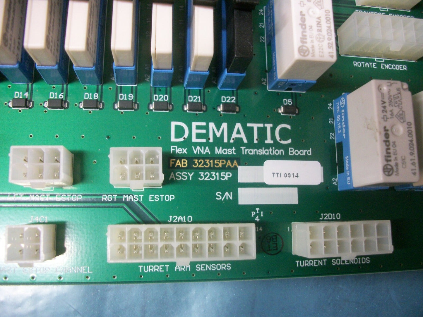 DEMATIC 32315P FLEX VNA MAST TRANSLATION BOARD FAB 32315PAA NOB