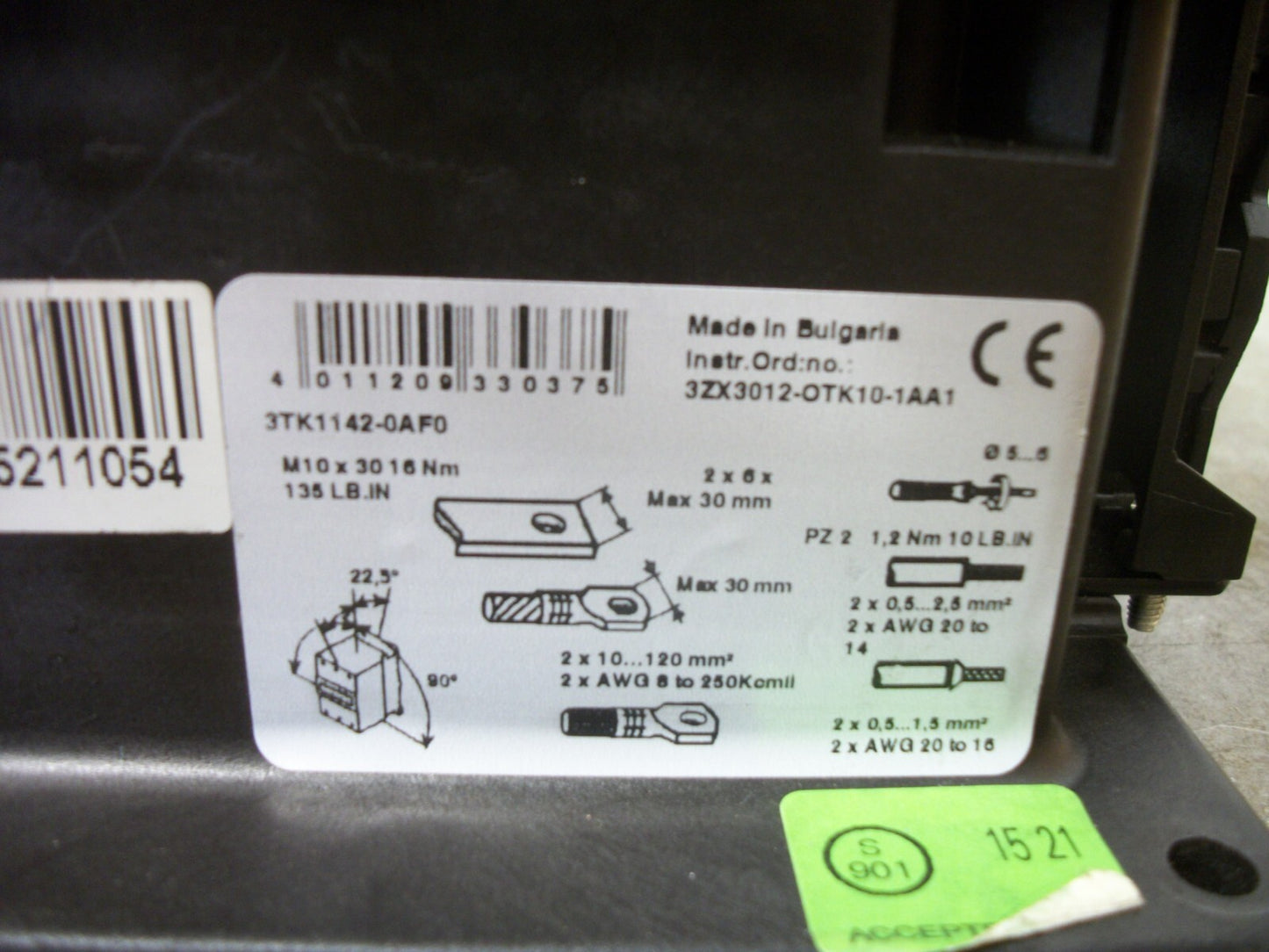 SIEMENS 3TK11 CONTACTOR 3TK1142-0AF0 200AMP 120VCOIL 3PH 600V 4POLE