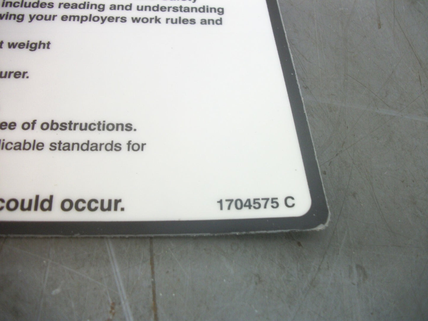 JLG WARNING/DANGER MTB DECAL 1704575 NEW