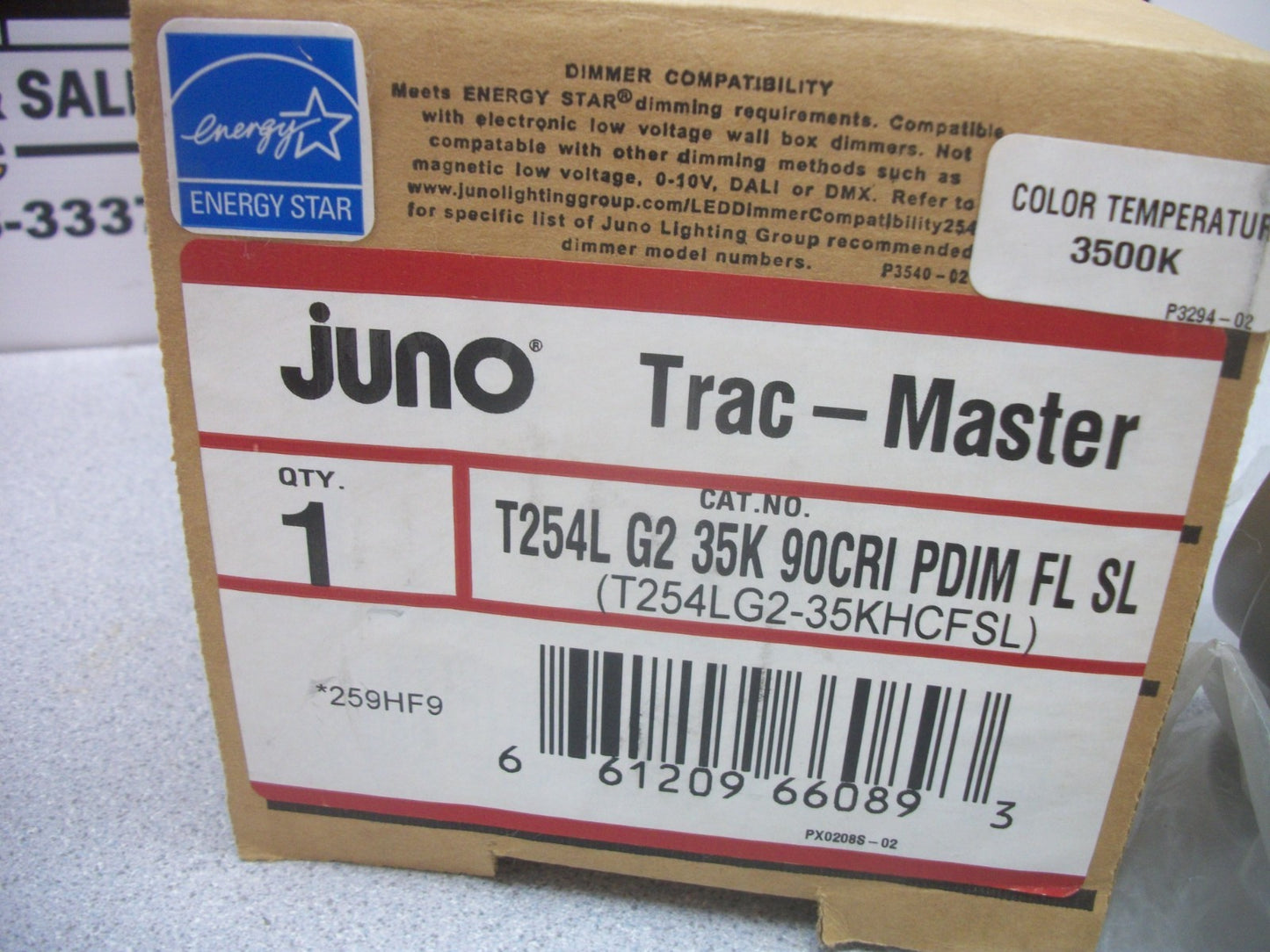 JUNO TRAC-MASTER SILVER LED FLOOD LIGHT T254L G2 35K 90CRI-PDIM FL SL NIB