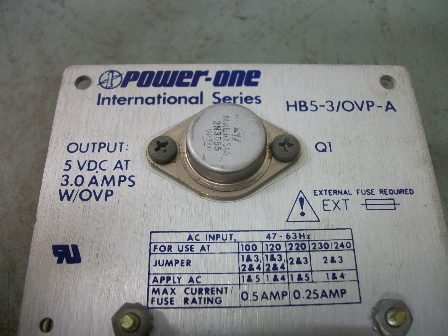 POWER-ONE POWER SUPPLY HB5-3/OVP-A 5VDC 3AMP