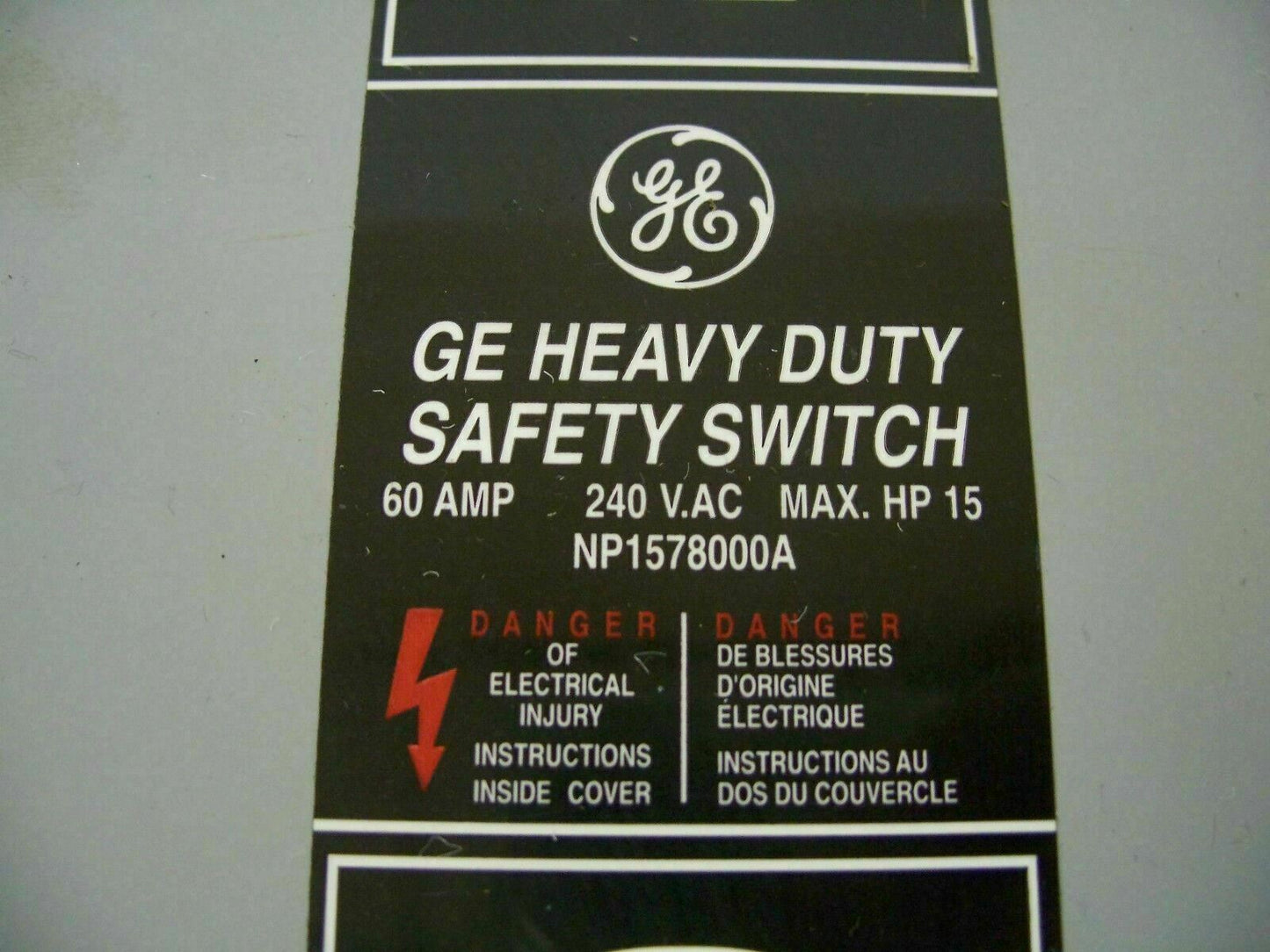 GE DISCONNECT TYPE 5,12 TH3222J 60AMP 240VOLT 2POLE FUSIBLE