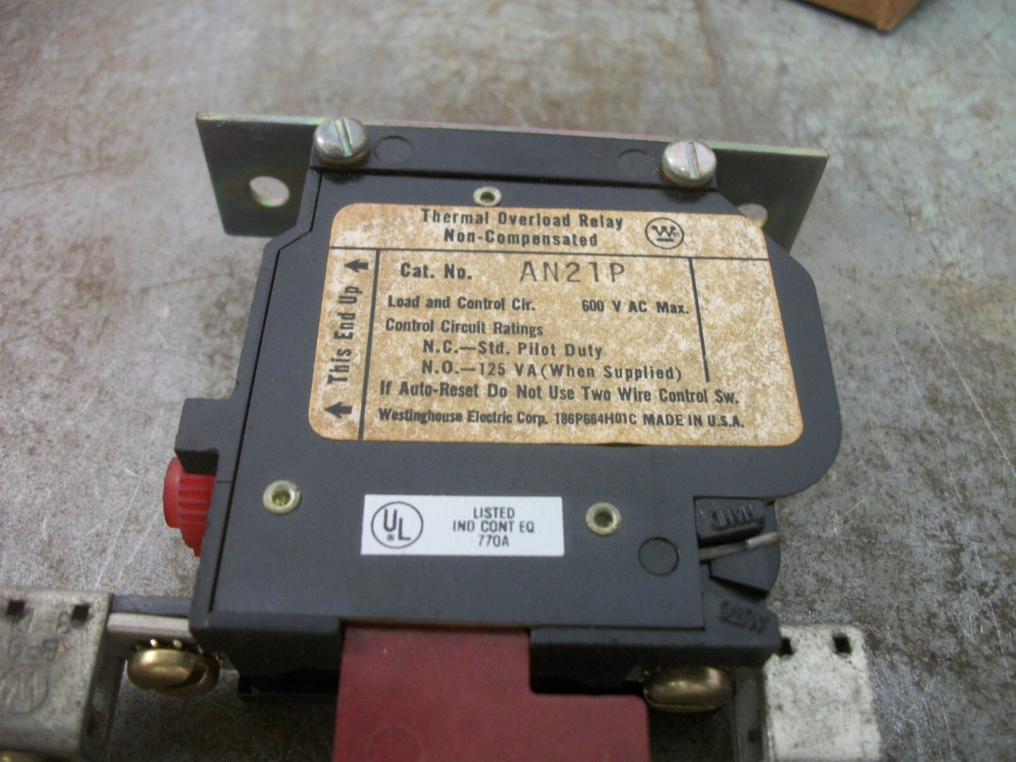 WESTINGHOUSE SIZE 2 THERMAL OVERLOAD RELAY AN21P NIB