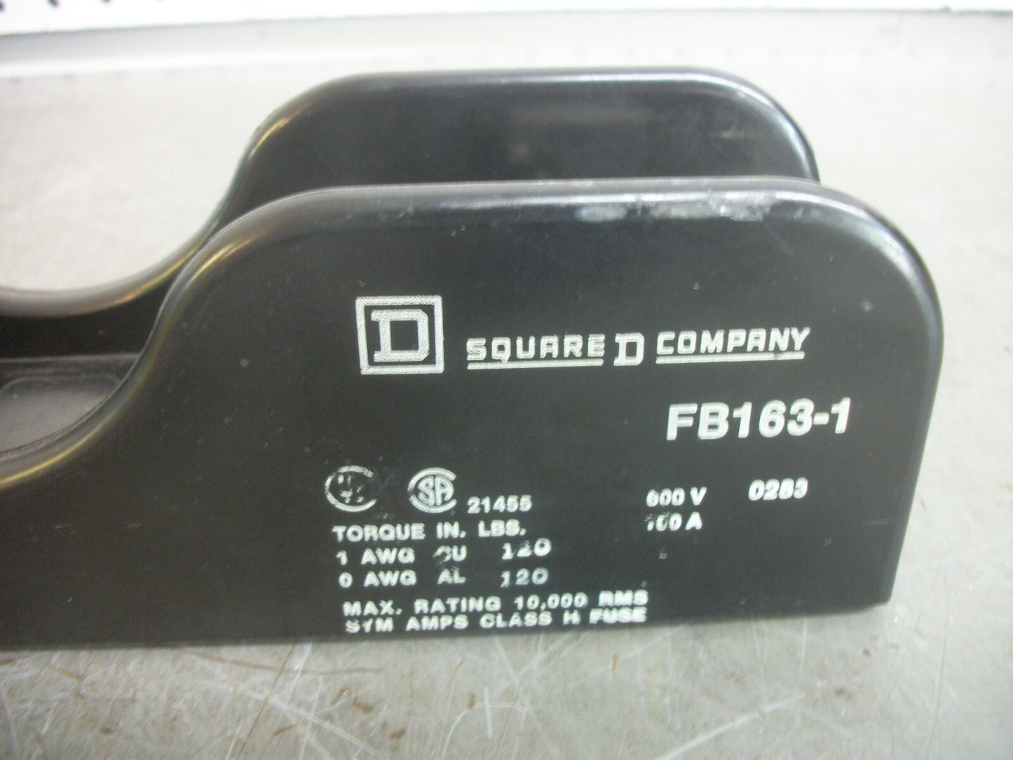 SQUARE D FUSEHOLDER FB163-1 100AMP 600VOLT 1POLE NOB