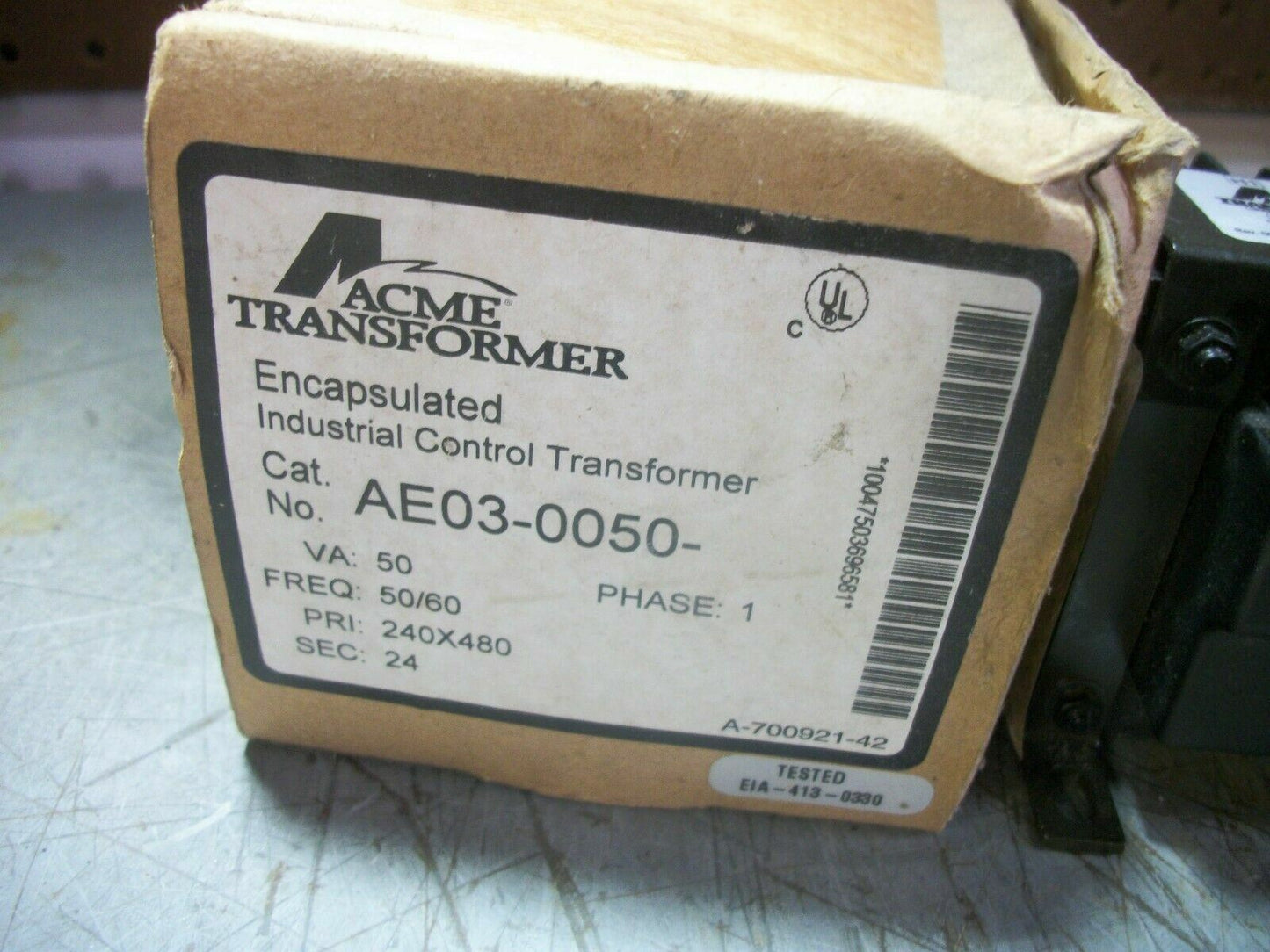 ACME 50VA 1PH TRANSFORMER AE03-0050 HV 240X480 LV 24 NIB