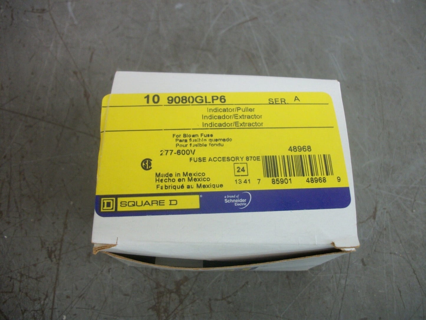SQUARE D BOX OF 10 INDICATOR/PULLER FUSE INDICATORS 9080GLP6 277/600VOLT NIB