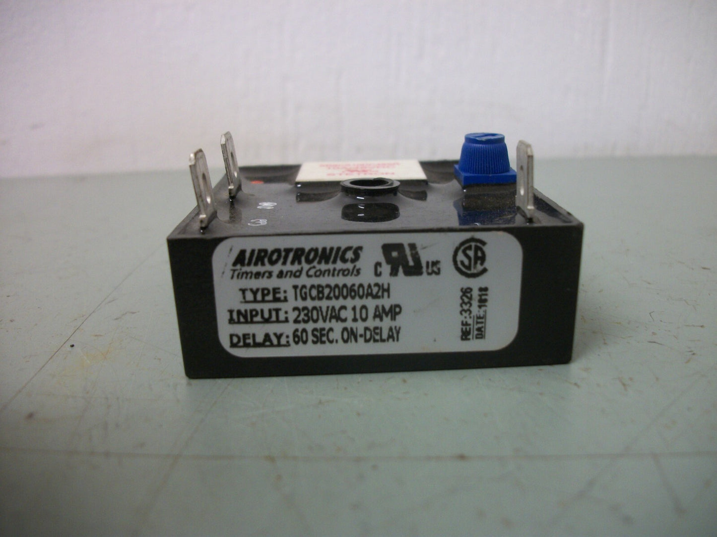AIROTRONICS SOLID STATE TIMER RELAY TGCB20060A2H 10AMP 230VOLT 60SEC