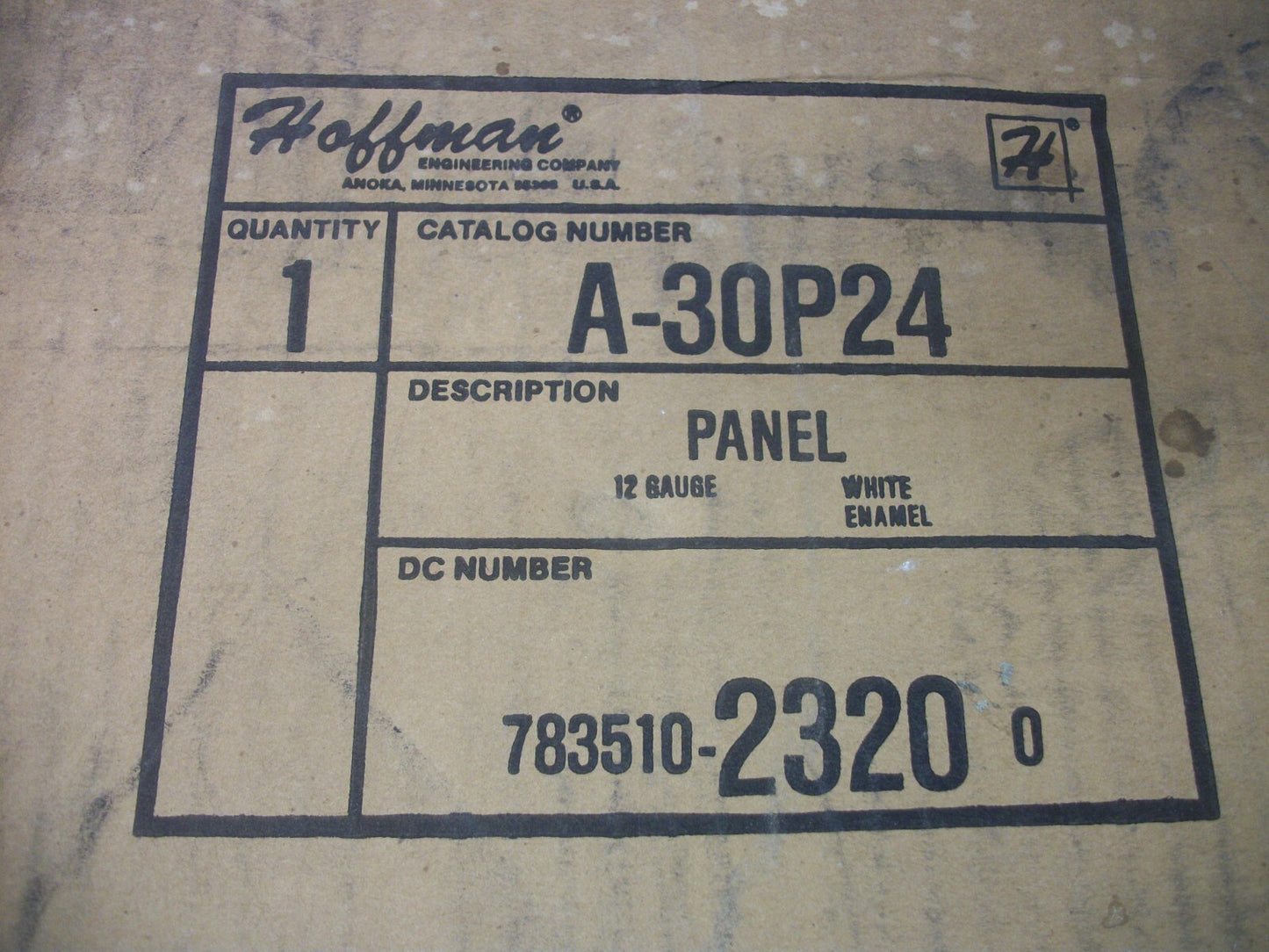 HOFFMAN 27 X 21 INTERIOR WHITE STEEL PLATE A-30P24 NIB