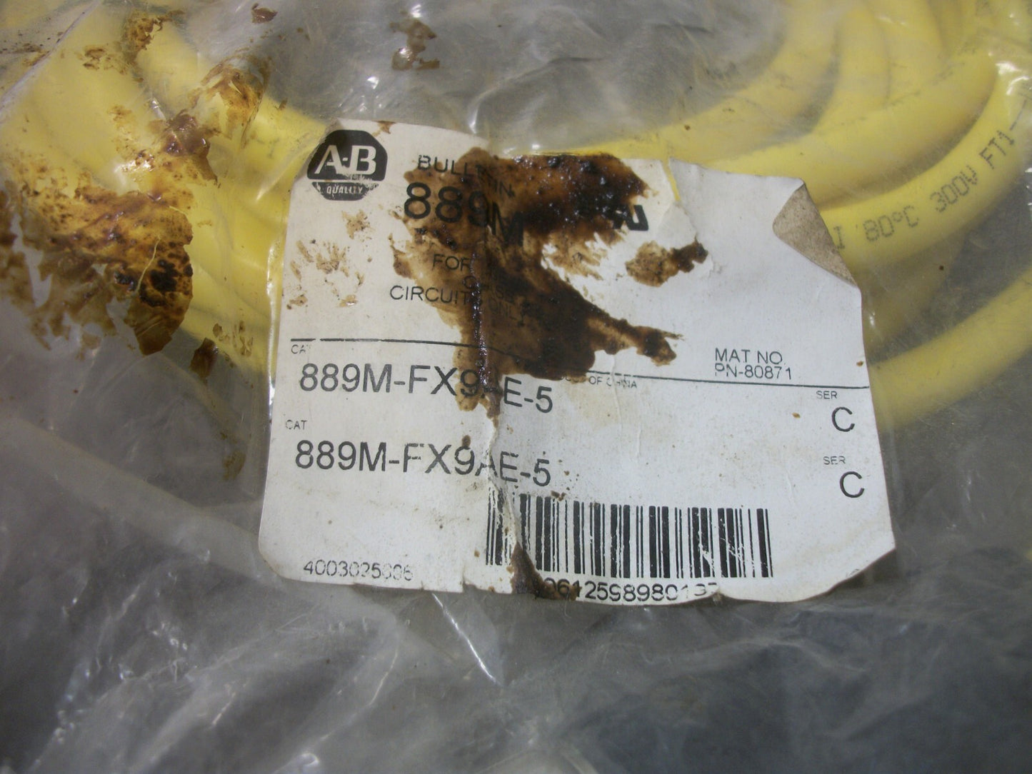 ALLEN-BRADLEY FEMALE M23 STRAIGHT CABLE 889M-FX9AE-5 NEW