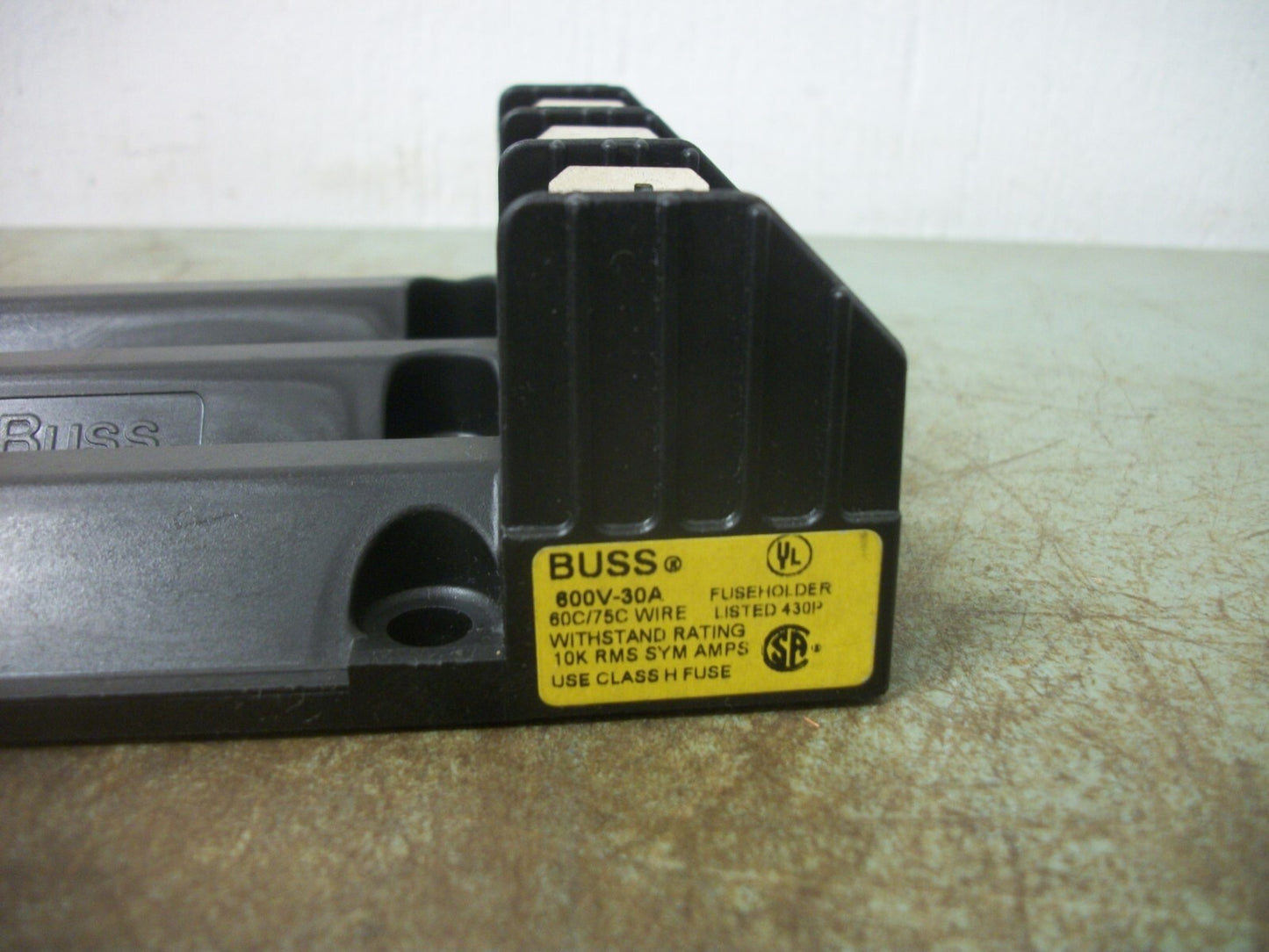 BUSSMANN CLASS H FUSEHOLDER H60030-3CR 30AMP 600VOLT 3POLE NOB