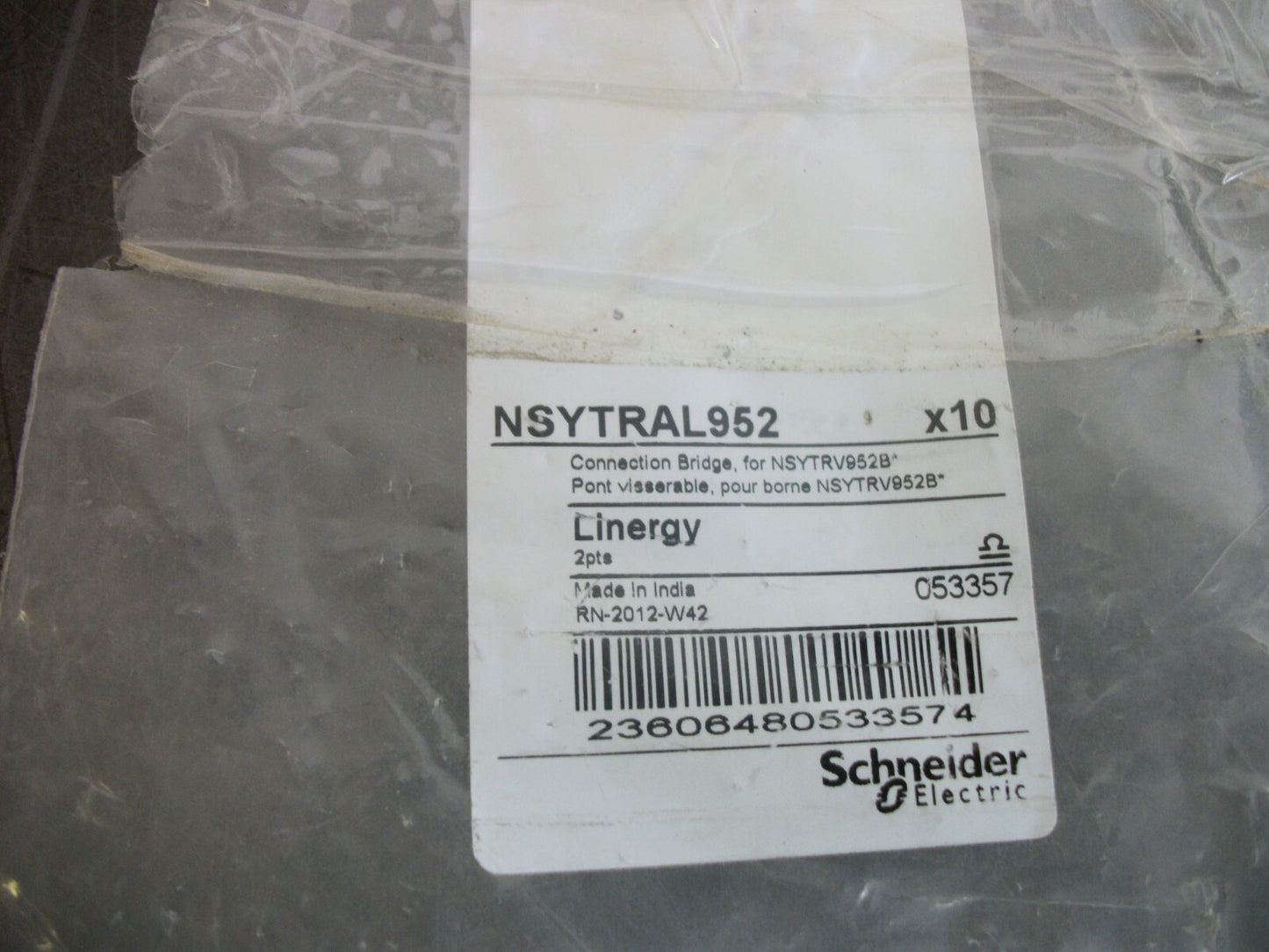 SQUARE D LOT OF 10 2-POINT CONNECTION BRIDGES FOR NSYTRV952B NEW