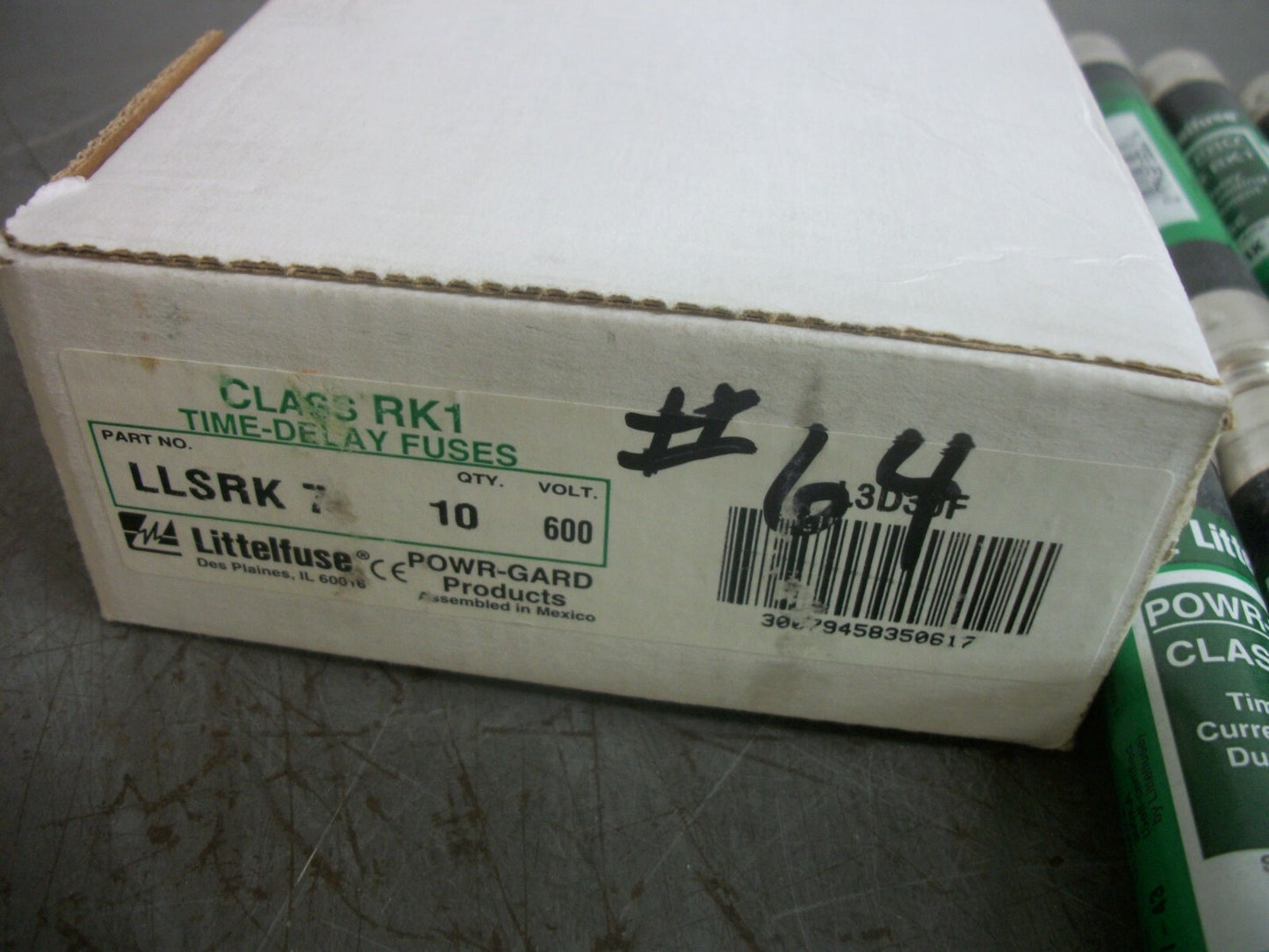 LITTELFUSE BOX OF 9 POWR-GARD FUSES LLSRK7 7AMP 600VOLT NIB