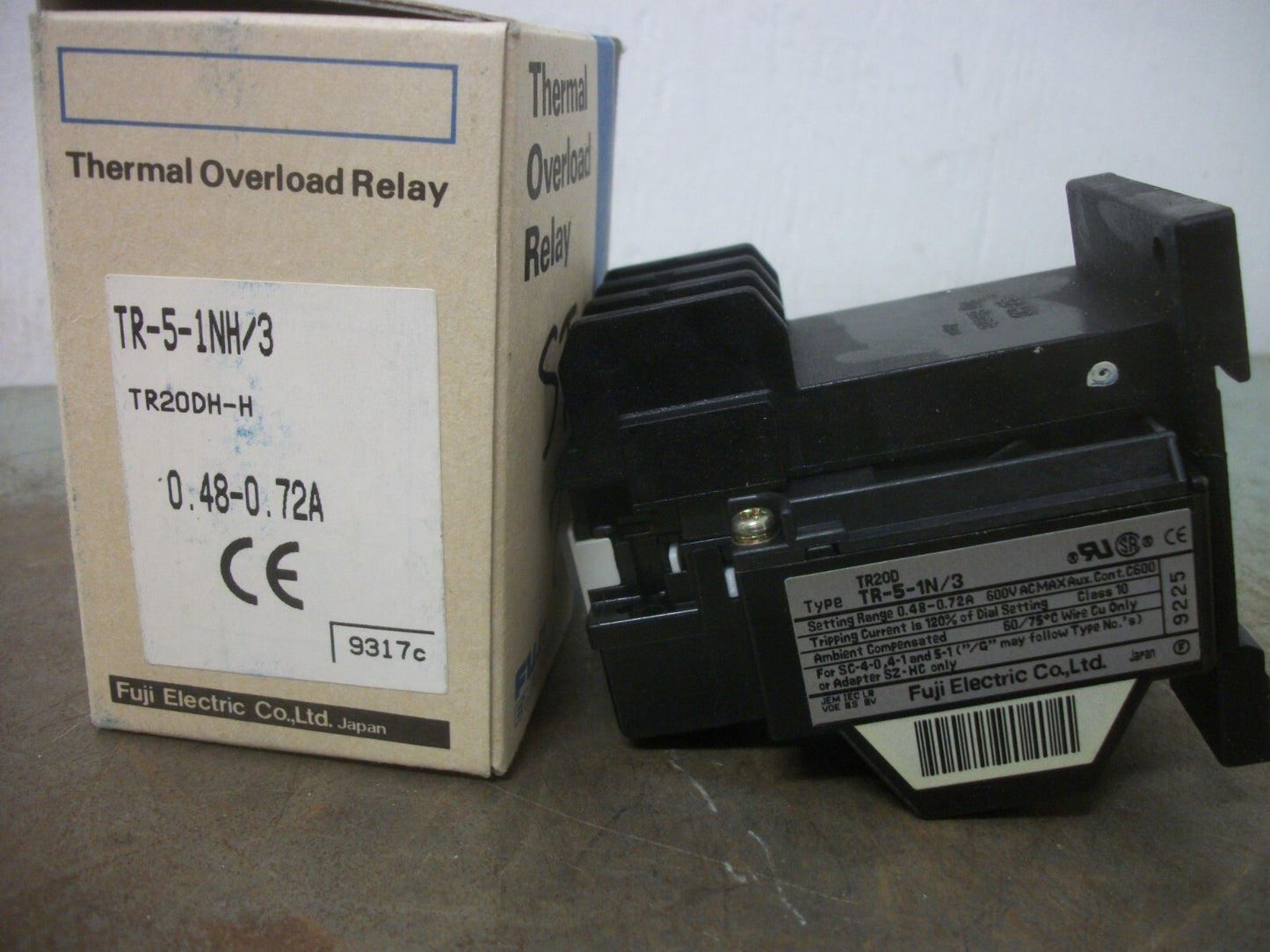 FUJI THERMAL OVERLOAD RELAY TR-5-1N/3 0.48-0.72AMP NIB