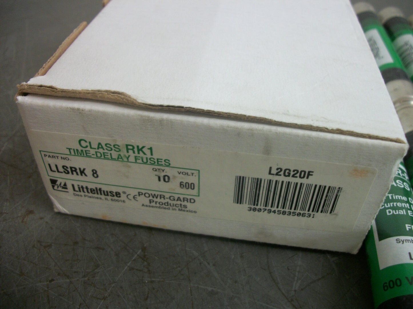 LITTELFUSE BOX OF 10 POWR-GARD FUSES LLSRK8 8AMP 600VOLT NIB