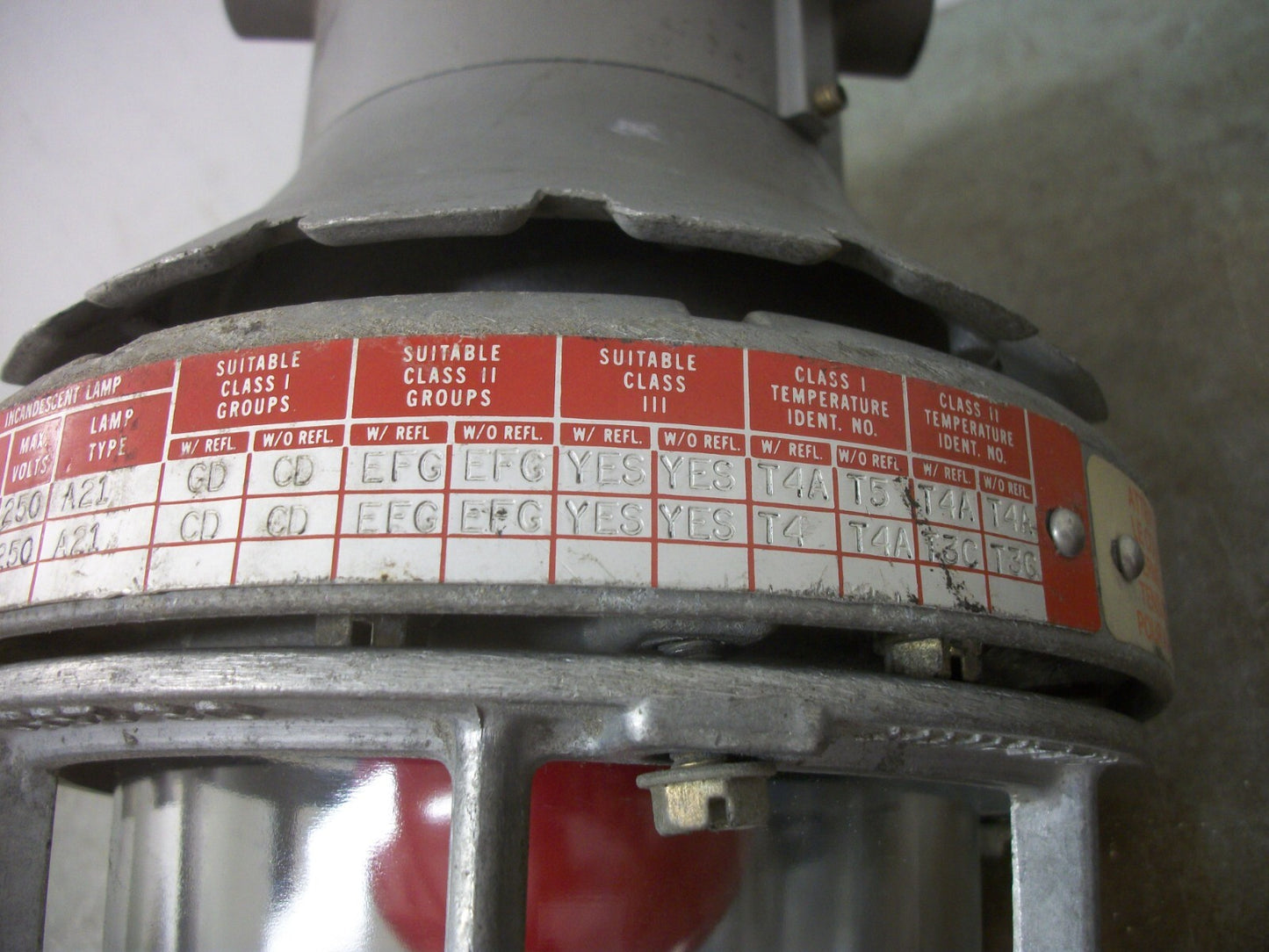 HUBBELL KILLARK HAZARDOUS LOCATION INCANDESCENT LIGHT FIXTURE HX-1-100 100W 250V